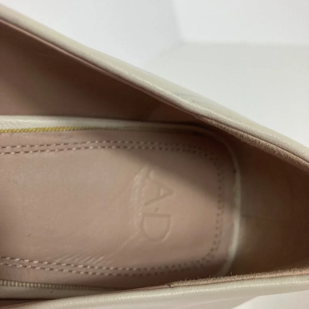 Womens AD & Daughters Cream Corya Braided Keeper Leather Loafers 8.5‎